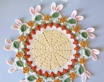 Enchanted Bunny Crochet Mat Pattern: Whimsical Home Decor