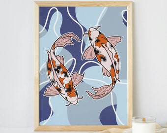 Art Print Koi Fish Wall Art