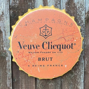 Veuve Clicquot Champagne Metal Bottle Top wall sign 30cm Man Cave FREE UK SHIPPING