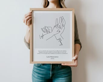 Anpassat ängelbabyminnesmärkestryck (digital nedladdning)