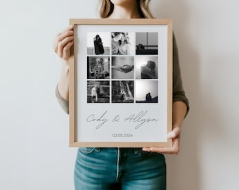 Personalised Photo Collage Print, Personalised Gift for Boyfriend Gift for Girlfriend Valentines Day Gift for Him Gift for Her Anniversary