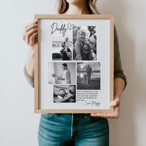 Regalo fotográfico para el Día del Padre, collage de fotos personalizable e imprimible, póster del Día del Padre, regalos para papá, impresión para papá, impresión para papá, descarga instantánea.