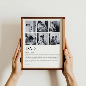 Collage de photos définition papa, cadeau imprimable personnalisé pour la fête des pères, bonus papa, beau-père, papa adoptif, impression papa, téléchargement immédiat