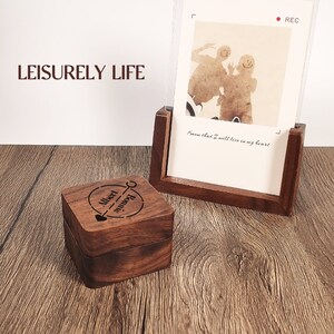 Custom Wooden Wedding Ceremony Ring Box - Square Wooden Ring Box for Wedding Ceremony - Ring Bearer Box - Anniversary Gift