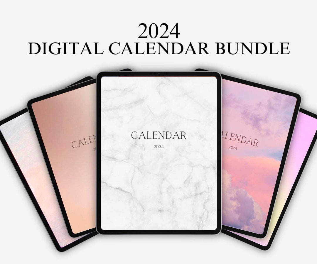 Calendar Digital Bundle 2024 Goodnotes Diary Notes iPad Notes Digital
