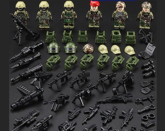 Militaire soldaten met accessoires en wapens Minifiguren Nieuwe setcollectie