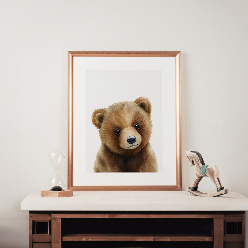 Baby Bear Print Nursery Wall Art Bear Digital Download Etsy