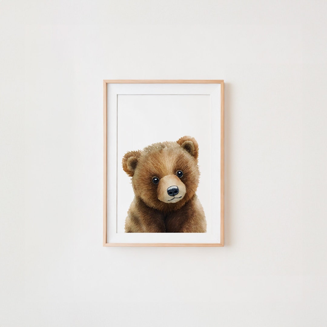 Baby Bear Print Nursery Wall Art Bear Digital Download Etsy