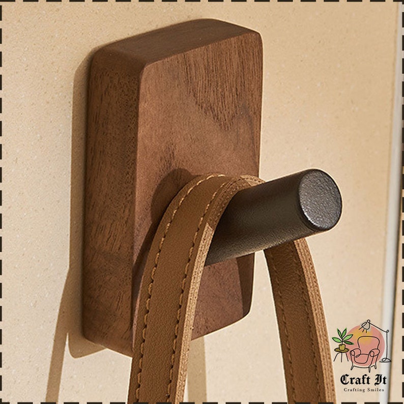 Solid Wood Hook Coat Hanger Decorative Wooden Hooks Towel Key