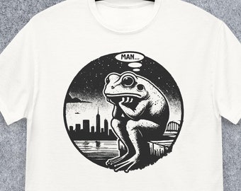 Funny Frog Meme T-Shirt, Vintage Graphic Grunge Tee, Frogs Shirt, Ironic Shirt, Unisex Funny Retro Shirt, Frog Lovers, Gift for Him and Her