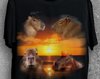 Vintage Capybara Shirt Sunset Vintage Capybara Shirt Sunset