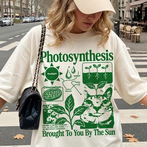 Photosynthesis Cat Shirt, Funny Science Cat Tee, Plant Lover Gift, Botany Nerd Shirt, Biology Teacher Gift, Comfort Colors Graphic Tee