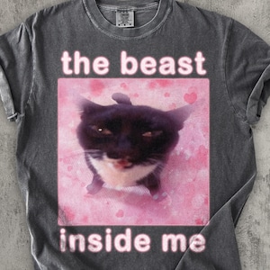 The beast inside me Funny Cat Meme T-shirt, Cats Lover Gift, Dank Memes Tee Shirt, Inappropriate Shirts, Silly Cats Tees, Comfort Colors