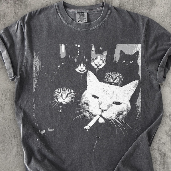 Funny Gangster Cat Shirt, Meme Cats Graphic Tee, Vintage Cat Lover Shirt, Funny Cat Meme Tee, Edgy Cat Shirt, Cat Dad Gift, Cat Mom Shirt