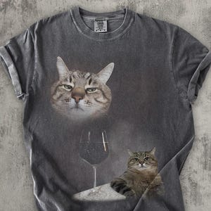 Camiseta divertida con meme de gato y vino, regalo para mujer y hombre, ropa desquiciada, camiseta de gatos graciosos, colores cómodos, camisetas inapropiadas, regalos Pepper