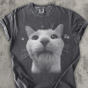 Y2K Retro Freaky Cat T-Shirt, Vintage Grafik-T-Shirt, Lustiges Katzen-Shirt, Comfort Colors, Scherzartikel, Trendige T-Shirts, 2000er-Jahre-T-Shirt, 90er-Jahre-Kleidung