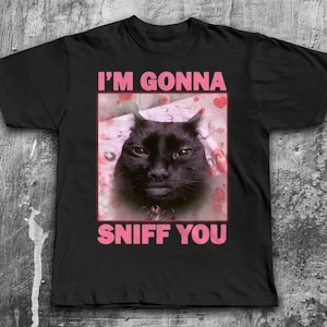 Im Gonna Sniff You Funny Cat Meme Tee Shirt Gift for Woman and Man, Brainrot Cats T-shirt, Silly Joke Gifts, Unhinged Tshirt, Goofy Ahh Tees