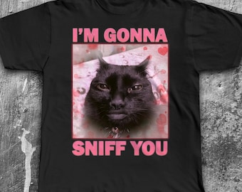 Im Gonna Sniff You Funny Cat Meme Tee Shirt Gift for Woman and Man, Brainrot Cats T-shirt, Silly Joke Gifts, Unhinged Tshirt, Goofy Ahh Tees