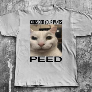 Consider your Pants Peed Funny Cat Meme T-shirt, Silly Cats Shirt, Brainrot Tee, Stupid Shirts, Ironic Feline Tees, Inappropriate Clothes