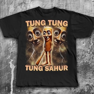 Tung Tung Tung Sahur Funny Baseball Bat Meme T-shirt, Italian Brainrot Shirt, Dank Memes Tshirt, Unhinged Clothes, Weird Tee, Oddly Specific