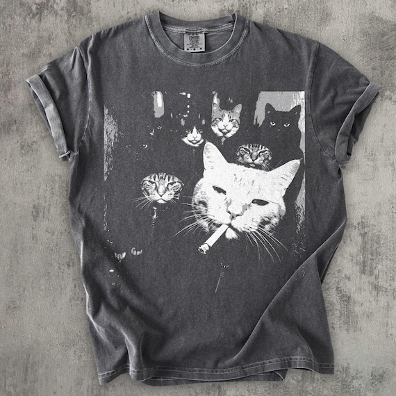 Funny Gangster Cat Shirt, Meme Cats Graphic Tee, Vintage Cat Lover Shirt, Funny Cat Meme Tee, Edgy Cat Shirt, Cat Dad Gift, Cat Mom Shirt