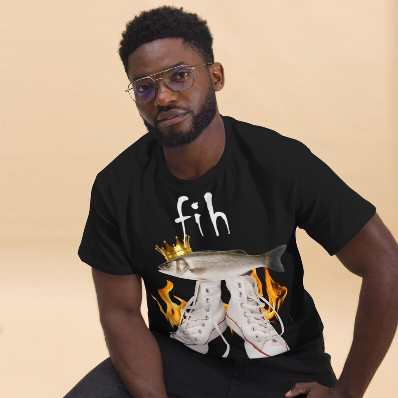 Fih Funny Meme T-shirt, Fish Shirt, Unhinged Clothes, Ironic Tees, Stupid Gifts, Weird Tee, Brainrot Shirts, Silly Tshirt, Cringy Tshirts