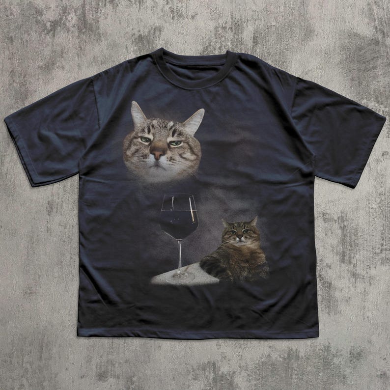 Camiseta divertida con meme de gato y vino, regalo para mujer y hombre, ropa desquiciada, camiseta de gatos graciosos, colores cómodos, camisetas inapropiadas, regalos Navy