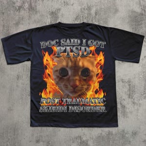 Skibidi Disorder Funny Cat Meme T-shirt, Silly Cats Shirt, Unhinged Clothes, Stupid Shirts, Weird Kitten Tshirt, Brainrot Tee Gifts