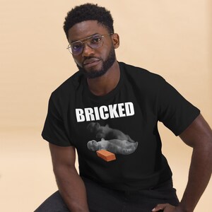 Bricked Funny Cat Knocked Out T-shirt, Cat Meme Shirt, Brainrot Tee, Silly Cats Tshirt, Unhinged Clothes, Weird Tees, Shirts That go Hard