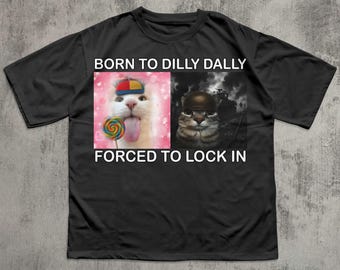 Camiseta com meme de gato engraçado, camiseta de gatos bobos, camisetas idiotas, camiseta desvairada, camiseta de quem tem problemas mentais, roupas irônicas