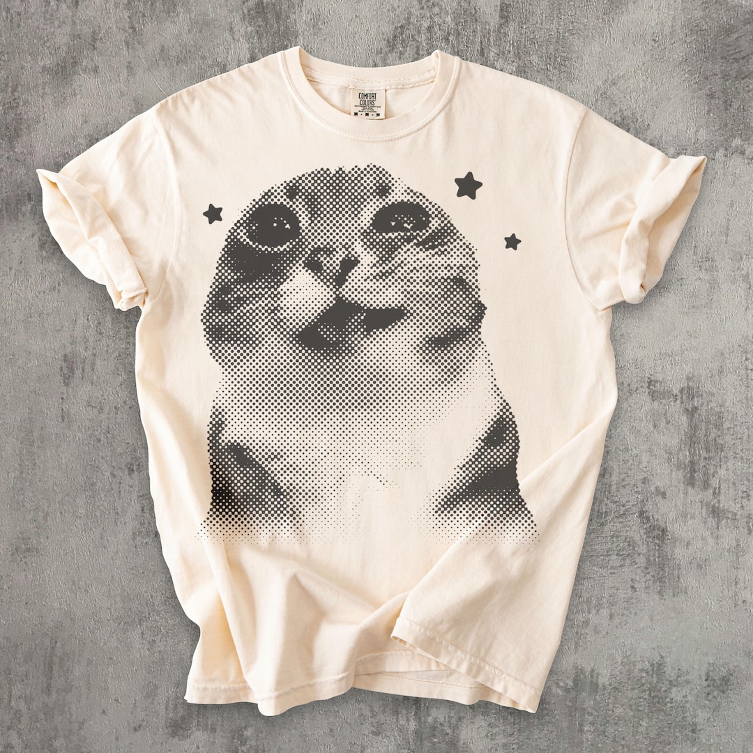 Funny Pee Cat Meme T-shirt, Silly Shirt, Retro Vintage Graphic Shirts, Cats lover Gift, We