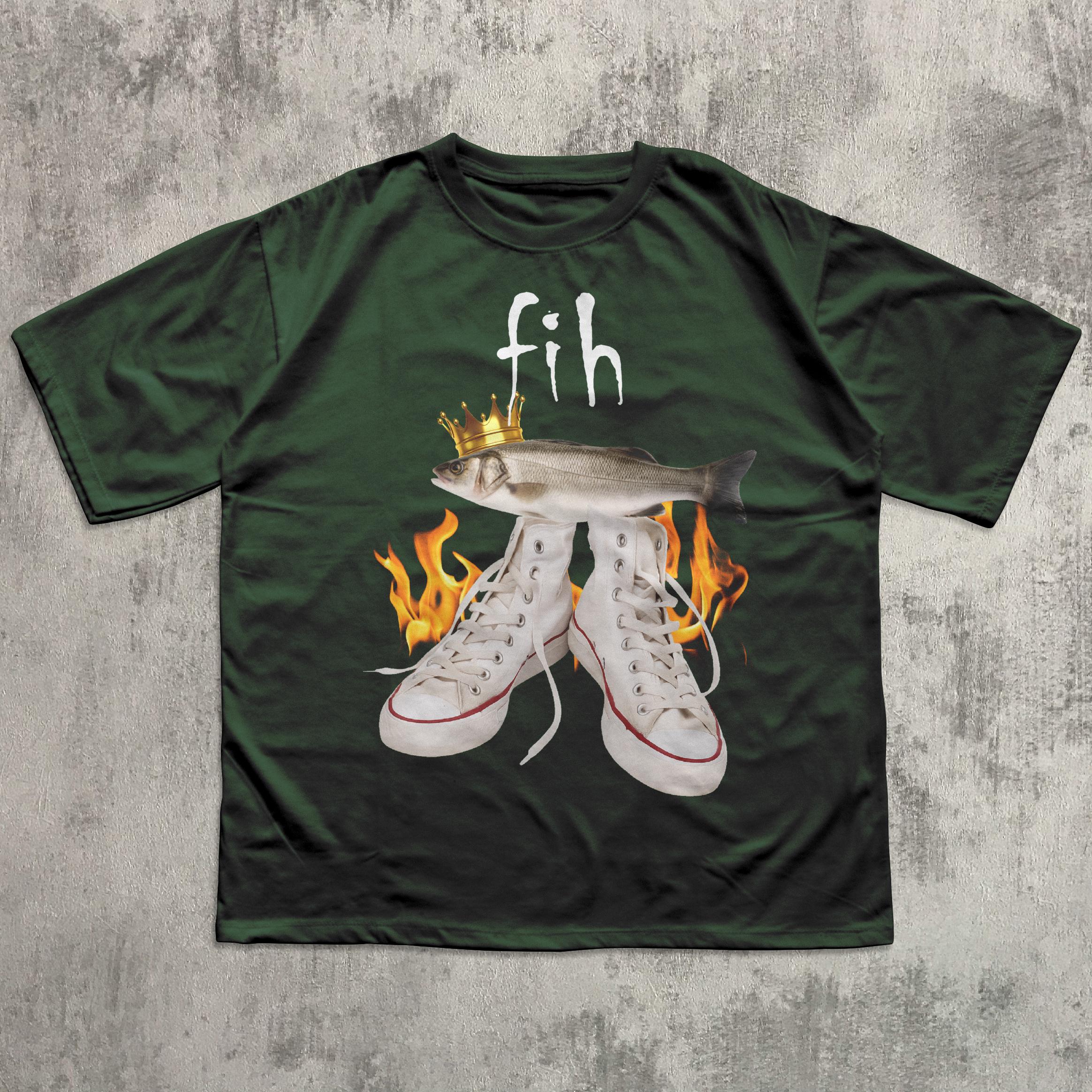 Fih Funny Meme T-shirt, Fish Shirt, Unhinged Clothes, Ironic Tees ...