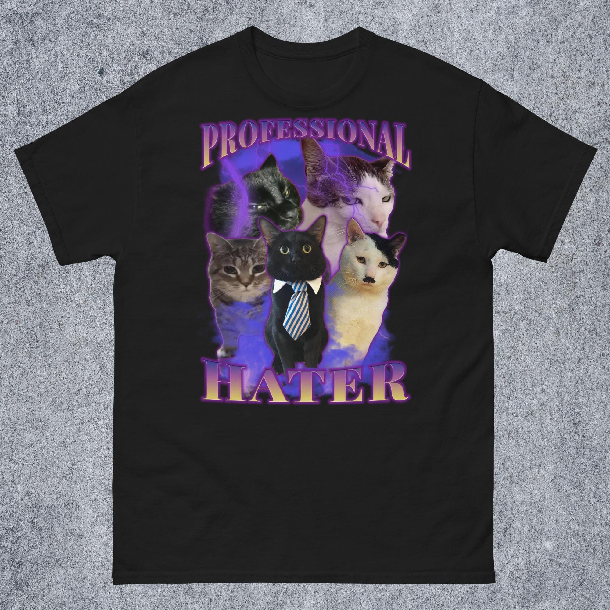 ★AWESOMEUS★ RIDICULOUS CAT PIGMENT TSHIRT 2COLOR unisex-staple-t-shirt-heather-