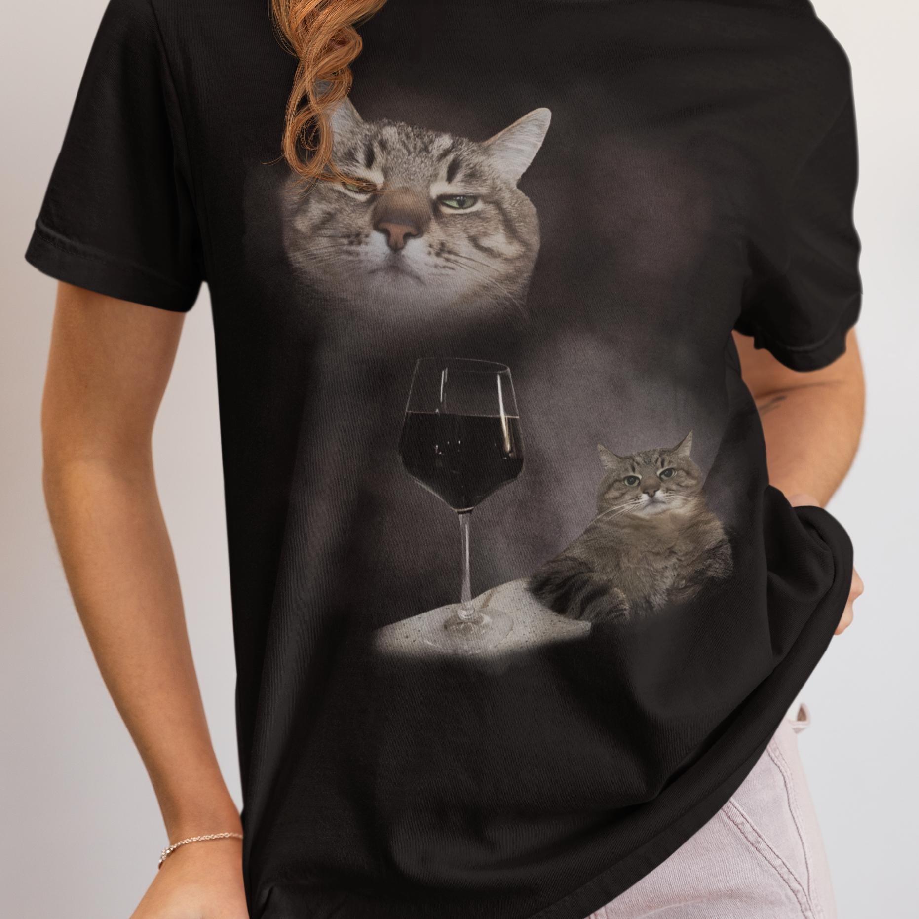 Funny Wine Cat Dank Meme Tee Shirt Gift for Woman and Man, Unhinged ...