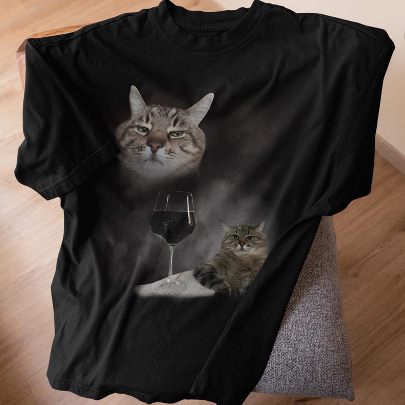 Camiseta divertida con meme de gato y vino, regalo para mujer y hombre, ropa desquiciada, camiseta de gatos graciosos, colores cómodos, camisetas inapropiadas, regalos imagen 6