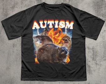 Autism Funny Hyrax Meme Tee Shirt Gift for Woman and Man, Ugly Shirts, Unhinged T-shirt, Cringe Tshirt, Hyrax Lover Gifts, Viral Clothes
