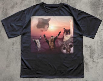 Camiseta divertida con meme de gato, regalo para mujer y hombre, camisetas feas, camisetas vergonzosas, regalos estúpidos, ropa desquiciada, camisetas inapropiadas, gatos tontos