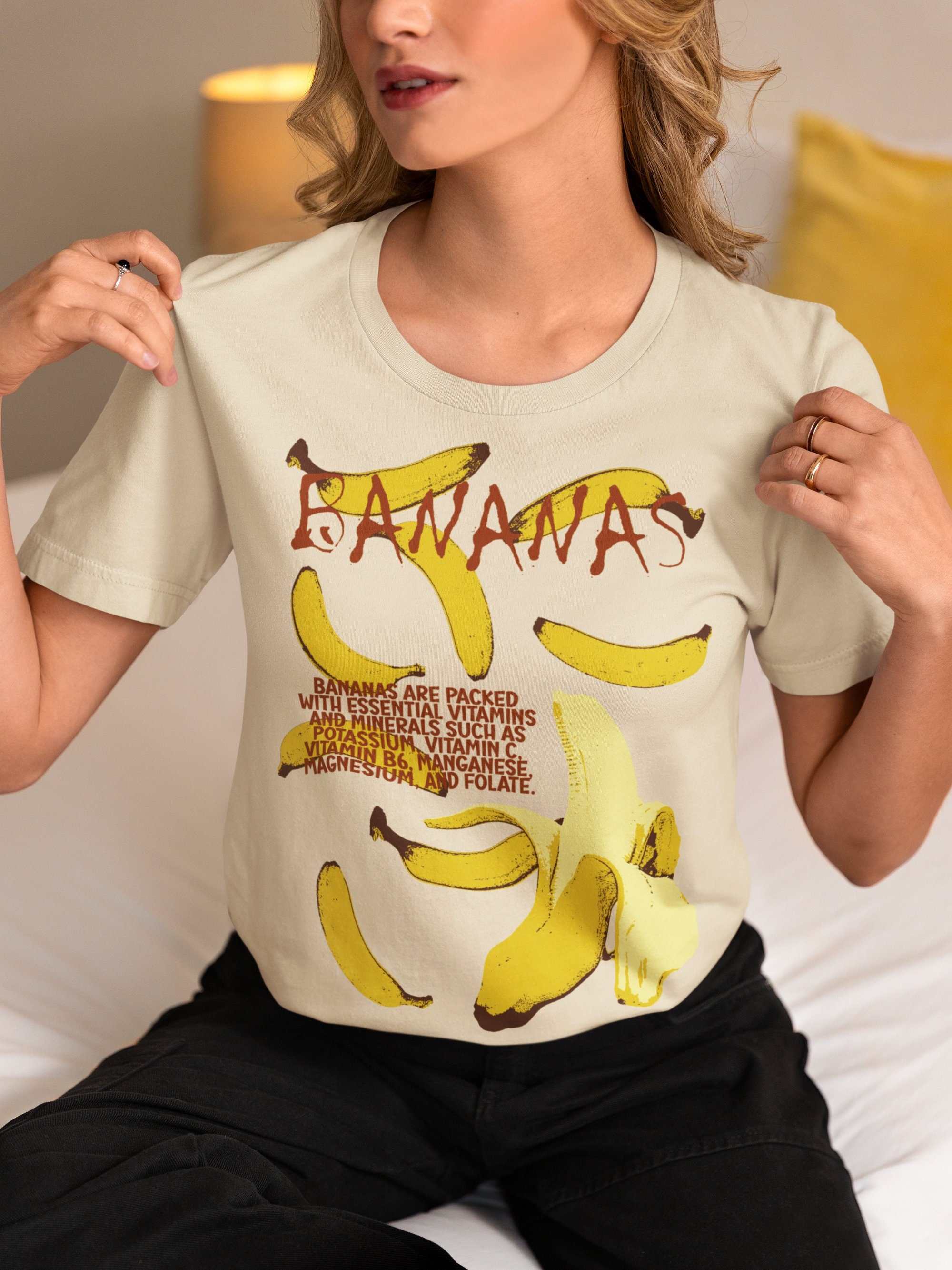 Vintage Graphic Bananas Tee Shirt, 90s Retro Banana T-shirt