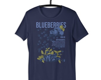 Blueberries Vintage Graphic Tee Shirt, Fruit T-shirt