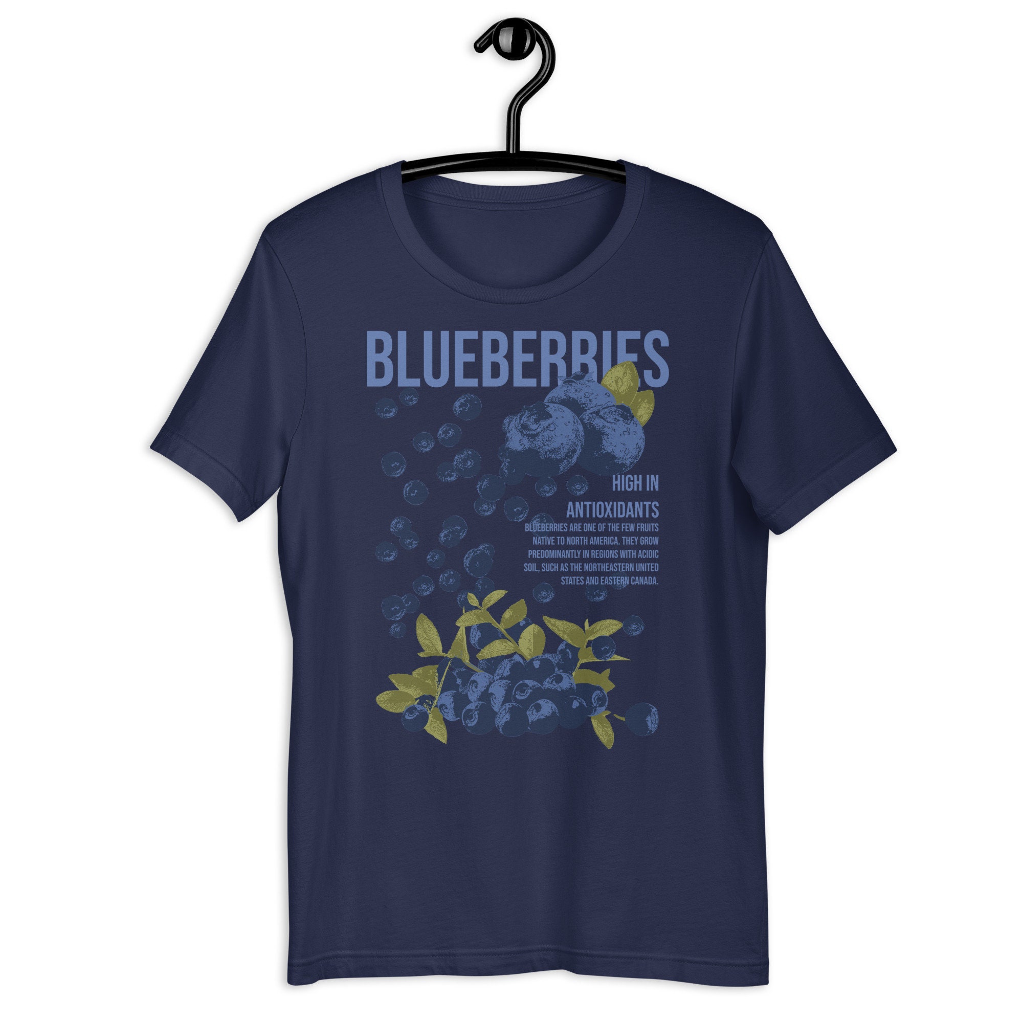 Blueberries Vintage Graphic Tee Shirt, Fruit T-shirt Blueberries Vintage Graphic Tee Shirt, Fruit T-shirt