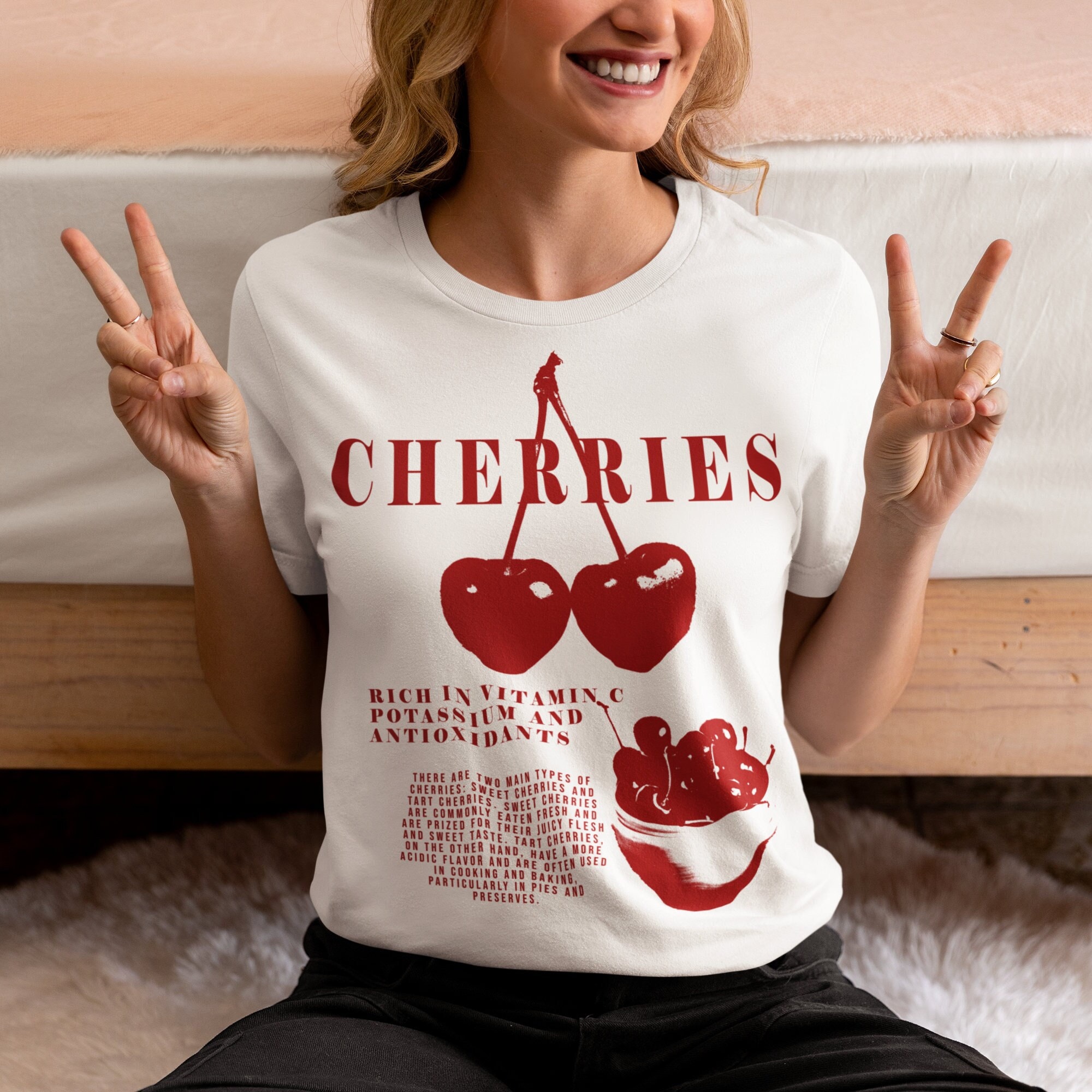Cherries Vintage Graphic Tee Vegetables Shirt Fruit Shirt Cherries Shirt Gift for Women and Men Retro style Vintage Unisex T shirt Etsy