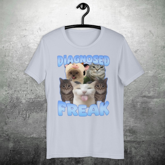 T-shirt Drôle Chat Meme "Goofy Ahh Silly Cats" Pour Hommes - Coupe Décontractée Oversize - Tailles S à 3XL