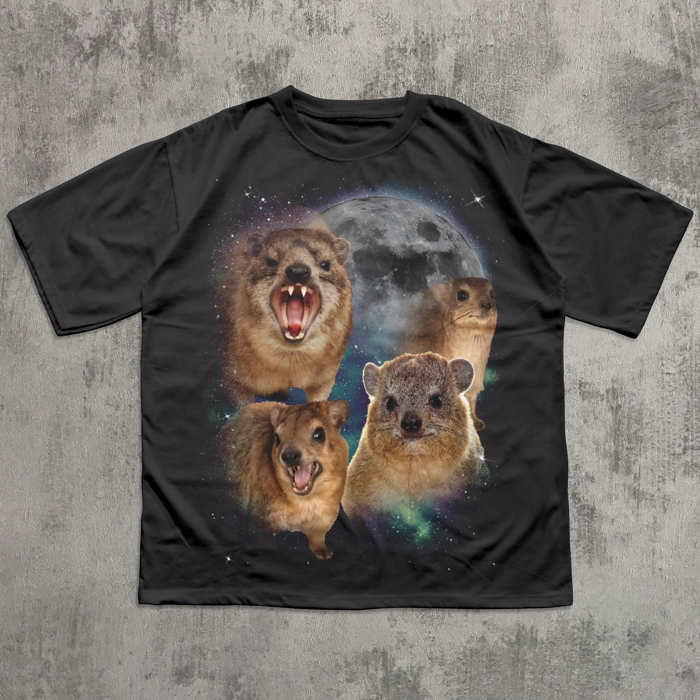 90s Retro Hyraxes Moon T-shirt, Screaming Hyrax Meme Shirt, Funny ...