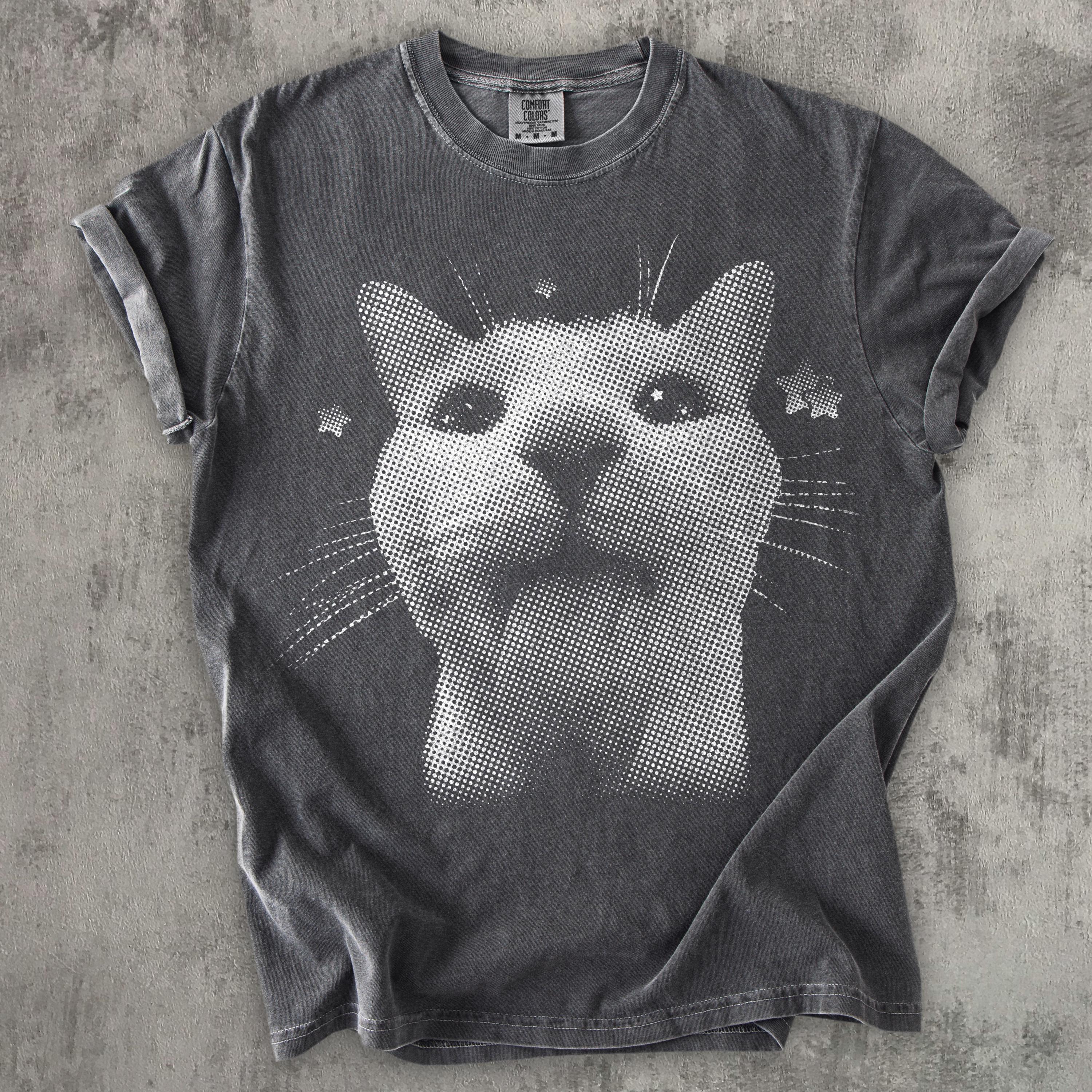Camiseta Divertida Con Diseño De Gato De Galaxia