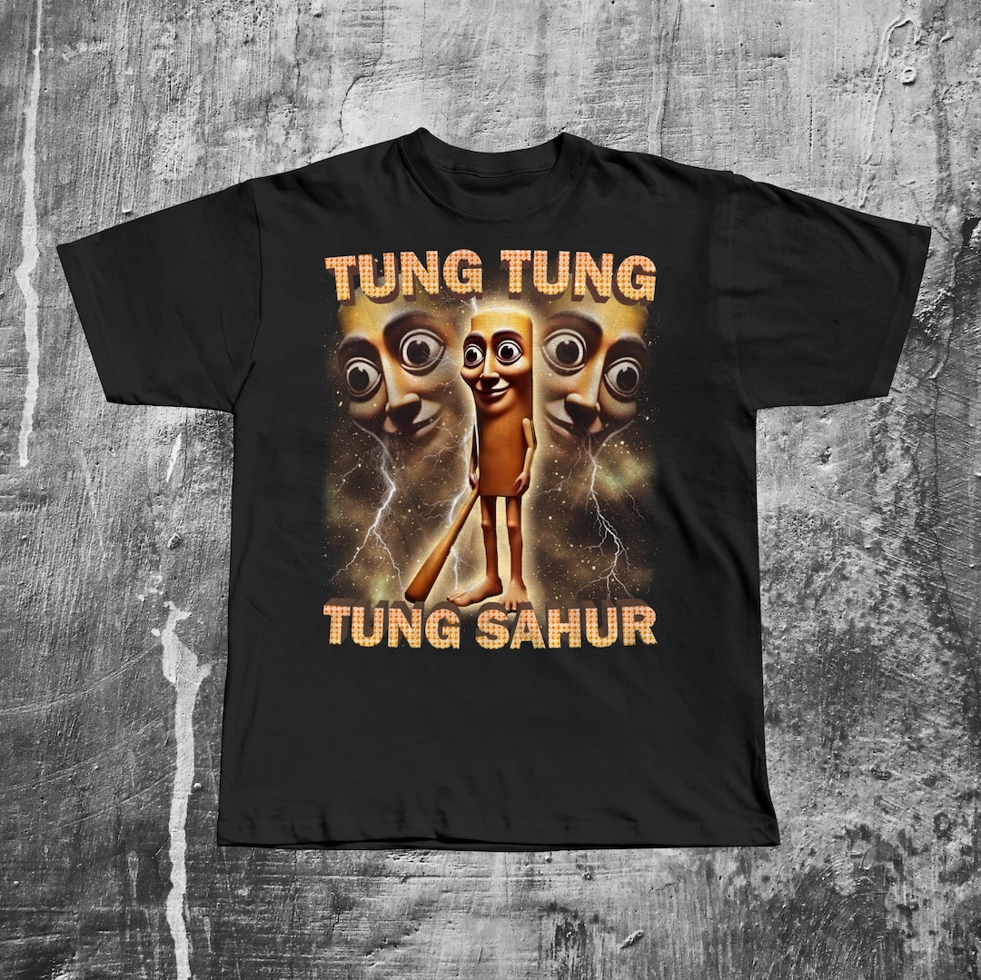 Tung tung tung sahur funny baseball bat meme t shirt italian brainrot