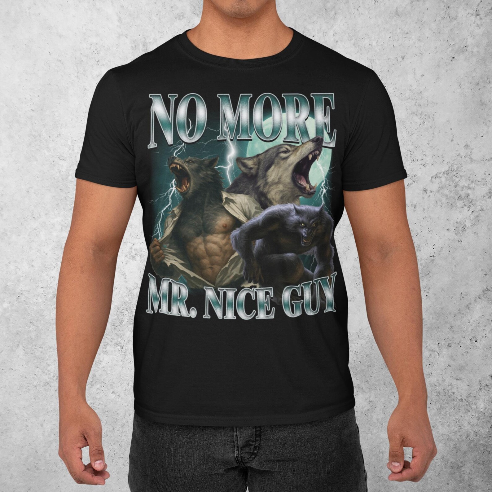 No More Mr Nice Guy Funny Alpha Werewolf T-shirt, Sigma Wolf Shirt ...