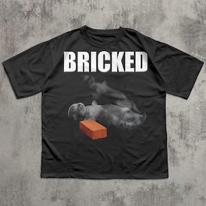 Bricked Funny Cat Knocked Out T-shirt, Cat Meme Shirt, Brainrot Tee, Silly Cats Tshirt, Unhinged Clothes, Weird Tees, Shirts That go Hard