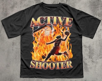 Camisetas con frases divertidas de tirador activo, camisetas con memes, camisetas estúpidas, camisetas desquiciadas, ropa inapropiada, camisetas raras, camisetas con memes divertidos, regalos