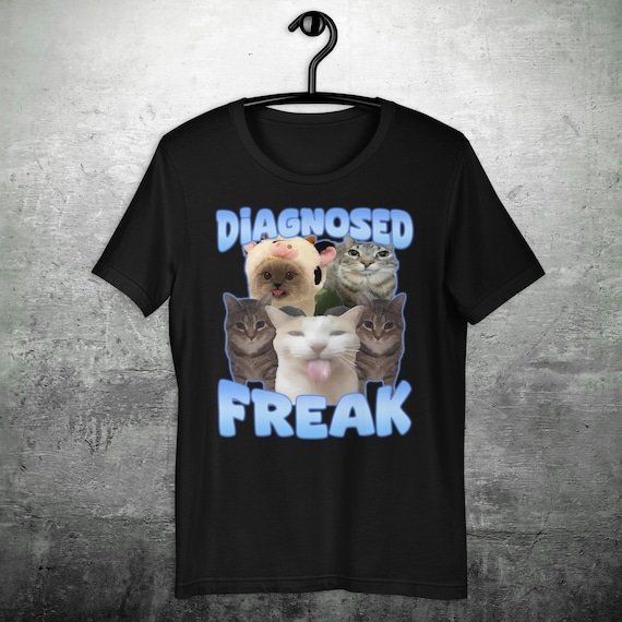 Certified Freak Funny Cat Meme Brainrot Ironic Y2K Stickers Sold By Anna Hensley | SKU 809318333