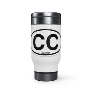 Stainless Steel Travel Mug with Handle, 14oz, cape cod